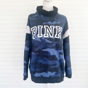 VS Pink Sherpa Lined Campus Cowl Neck Size Medium